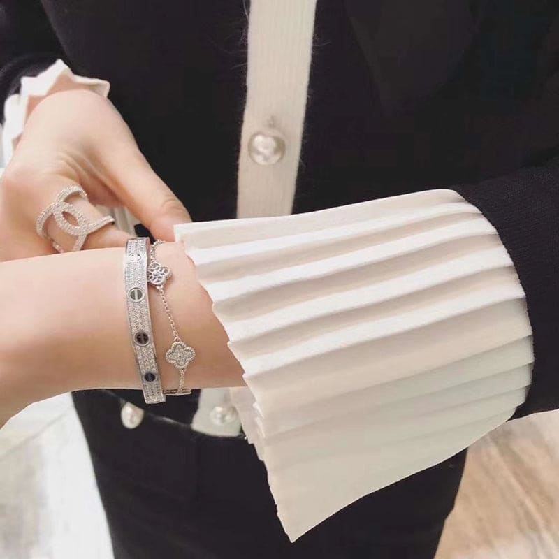 18K Celestial Love Diamond-Paved Ceramic Bracelet