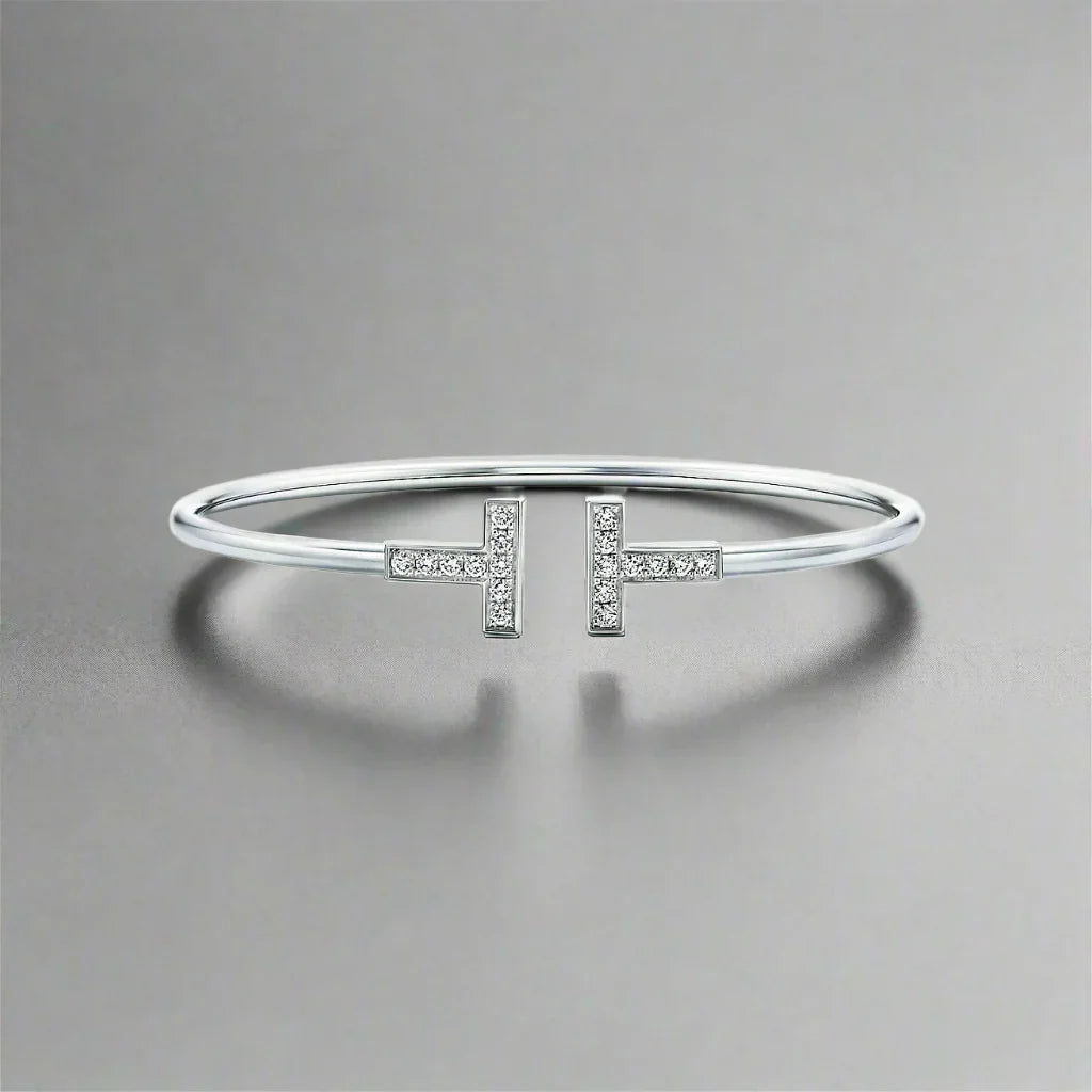 18K Celestial T Diamond Wire Bracelet
