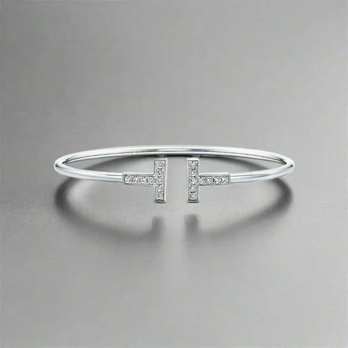 18K Celestial T Diamond Wire Bracelet