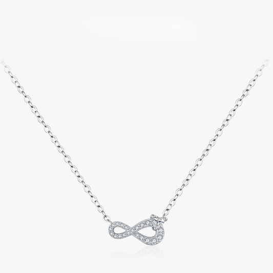 Eternal Love Mobius Heart CZ Necklace – Romantic 925 Sterling Silver Jewelry