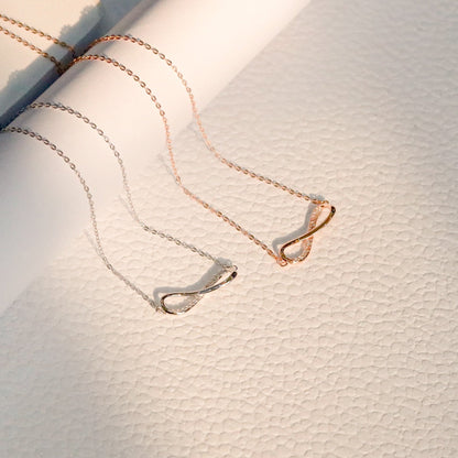 ELVORIA Infinity Love Necklace – 18K Rose Gold & Platinum Plated 925 Sterling Silver