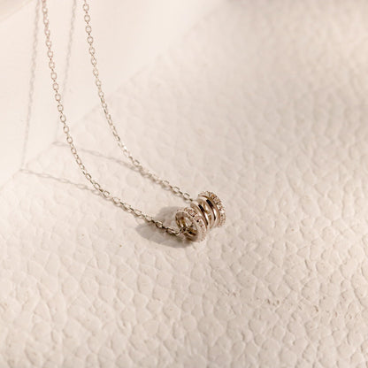 ELVORIA Longing Necklace – 18K Rose Gold & Platinum Plated 925 Sterling Silver