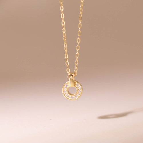 ELVORIA Maris Open Circle Necklace – 18K Gold Plated 925 Sterling Silver
