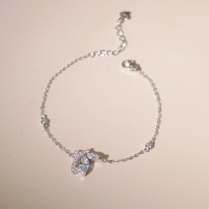 ELVORIA Luna Moon Bracelet – Rose Gold & Platinum Plated 925 Sterling Silver
