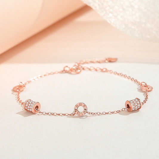 ELOREVA Glamour Bracelet – Rose Gold & Platinum Plated 925 Sterling Silver