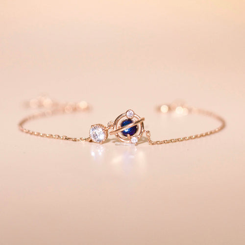 ELVORIA Eirlys Planet Bracelet – Rose Gold & Platinum Plated 925 Sterling Silver