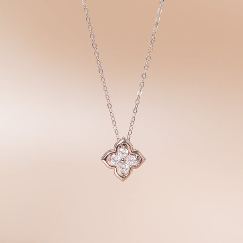 ELVORIA 18K Gold or Platinum Plated Four Leaf Clover Necklace – 925 Sterling Silver
