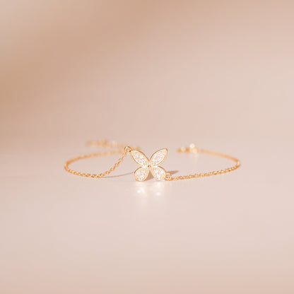 ELVORIA Eri Butterfly Bracelet – 18K Gold Plated 925 Sterling Silver