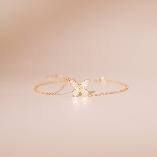 ELOREVA Eri Butterfly Bracelet – 18K Gold Plated 925 Sterling Silver