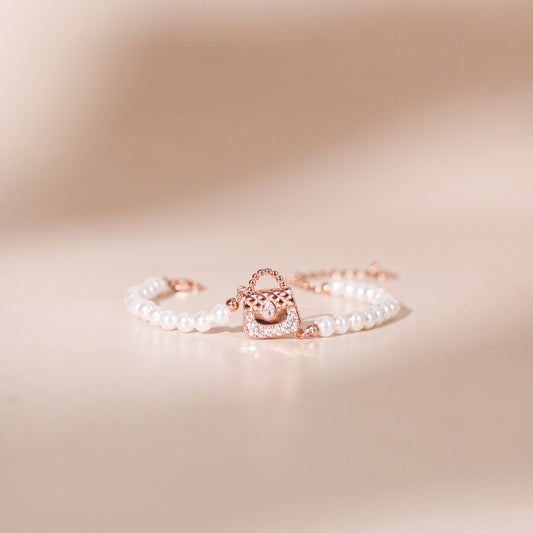 ELOREVA Chérie Bag Mini Handbag Rose Gold Bracelet – 18K Gold Plated 925 Sterling Silver