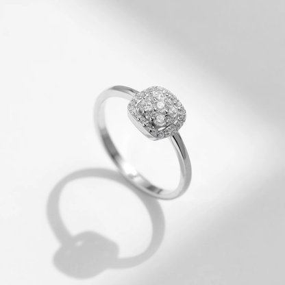 Sparkling Pave Moissanite Ring – 925 Sterling Silver