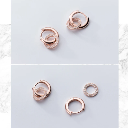 Sparkling CZ Hoop Earrings – 925 Sterling Silver Circle Earrings