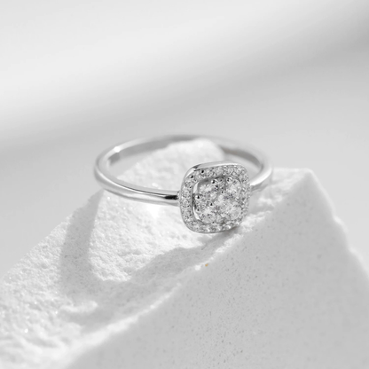 Sparkling Pave Moissanite Ring – 925 Sterling Silver