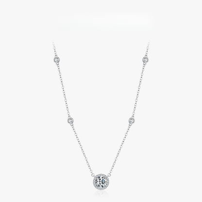 Elegant Round CZ Necklace – 925 Sterling Silver Fine Jewelry for Women