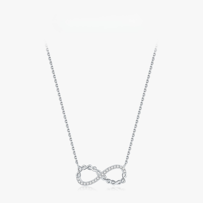 Romantic Infinite Love CZ Necklace – Solid 925 Sterling Silver Pendant