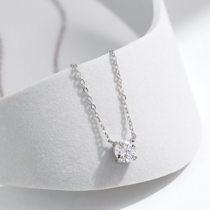 D Color Moissanite Pendant Necklace – Elegant 925 Sterling Silver Jewelry