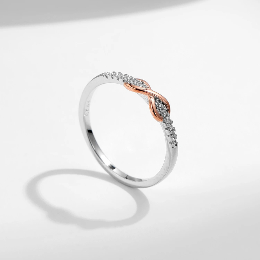 Rose Gold Infinity Ring – 925 Sterling Silver