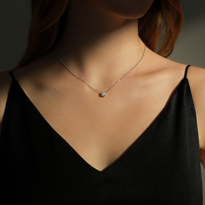 D Color Moissanite Pendant Necklace – Elegant 925 Sterling Silver Jewelry