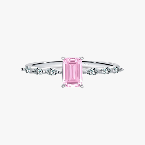 Elegant Emerald Cut Zirconia Ring – 925 Sterling Silver