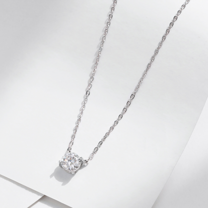 D Color Moissanite Pendant Necklace – Elegant 925 Sterling Silver Jewelry