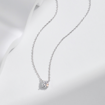D Color Moissanite Pendant Necklace – Elegant 925 Sterling Silver Jewelry