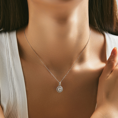 D Color 1 Carat Moissanite Pendant Necklace – Elegant 925 Sterling Silver Jewelry