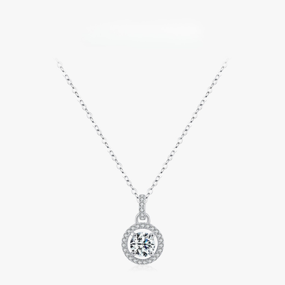 D Color 1 Carat Moissanite Pendant Necklace – Elegant 925 Sterling Silver Jewelry