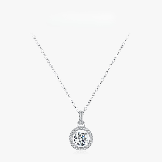 D Color 1 Carat Moissanite Pendant Necklace – Elegant 925 Sterling Silver Jewelry