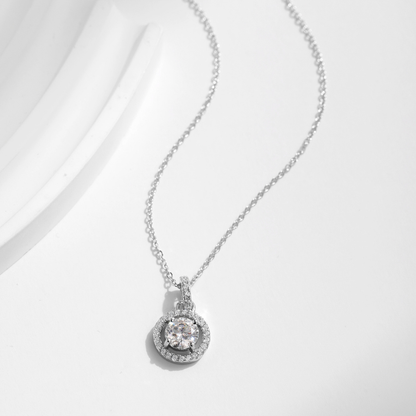 D Color 1 Carat Moissanite Pendant Necklace – Elegant 925 Sterling Silver Jewelry