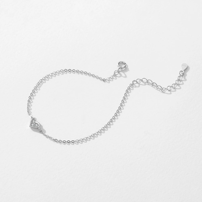 Elegant Heart Crystal Bracelet – 925 Sterling Silver