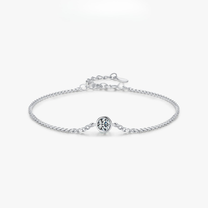 Minimal Bezel Moissanite Bracelet – 0.25CT 925 Sterling Silver