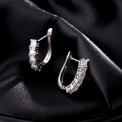 Elegant D Color Moissanite U-Shape Earrings – 925 Sterling Silver