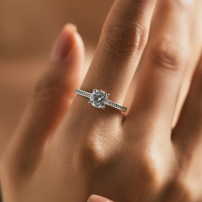 Elegant D Color Moissanite Ring – 925 Sterling Silver