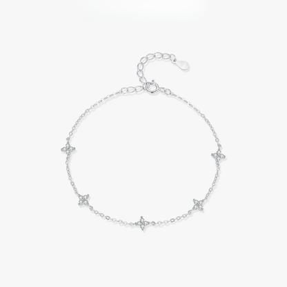 Dainty Mini Flower CZ Bracelet – 925 Sterling Silver
