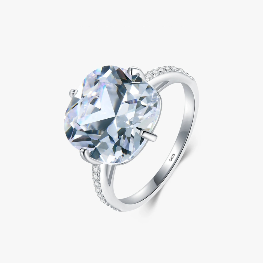 Luxury Pigeon Egg Cubic Zirconia Ring – 925 Sterling Silver