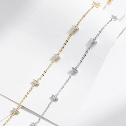 Dainty Mini Flower CZ Bracelet – 925 Sterling Silver