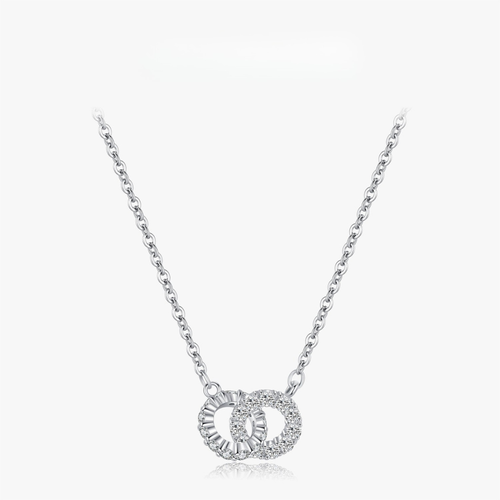 Circle Lock Pendant Necklace – Sparkling 925 Sterling Silver Everyday Jewelry