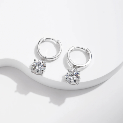 1.0CT D Color Moissanite Hoop Earrings – 925 Sterling Silver
