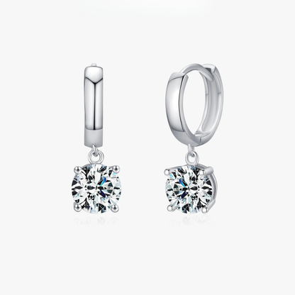 1.0CT D Color Moissanite Hoop Earrings – 925 Sterling Silver