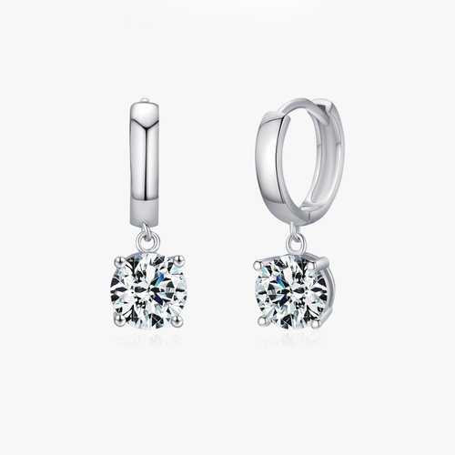 1.0CT D Color Moissanite Hoop Earrings – 925 Sterling Silver