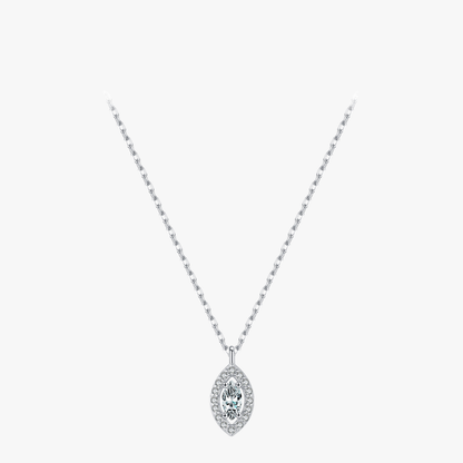 Trendy Rhombus CZ Necklace – Gold Tone 925 Sterling Silver Jewelry