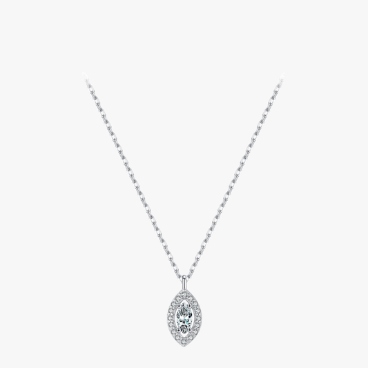 Trendy Rhombus CZ Necklace – Gold Tone 925 Sterling Silver Jewelry