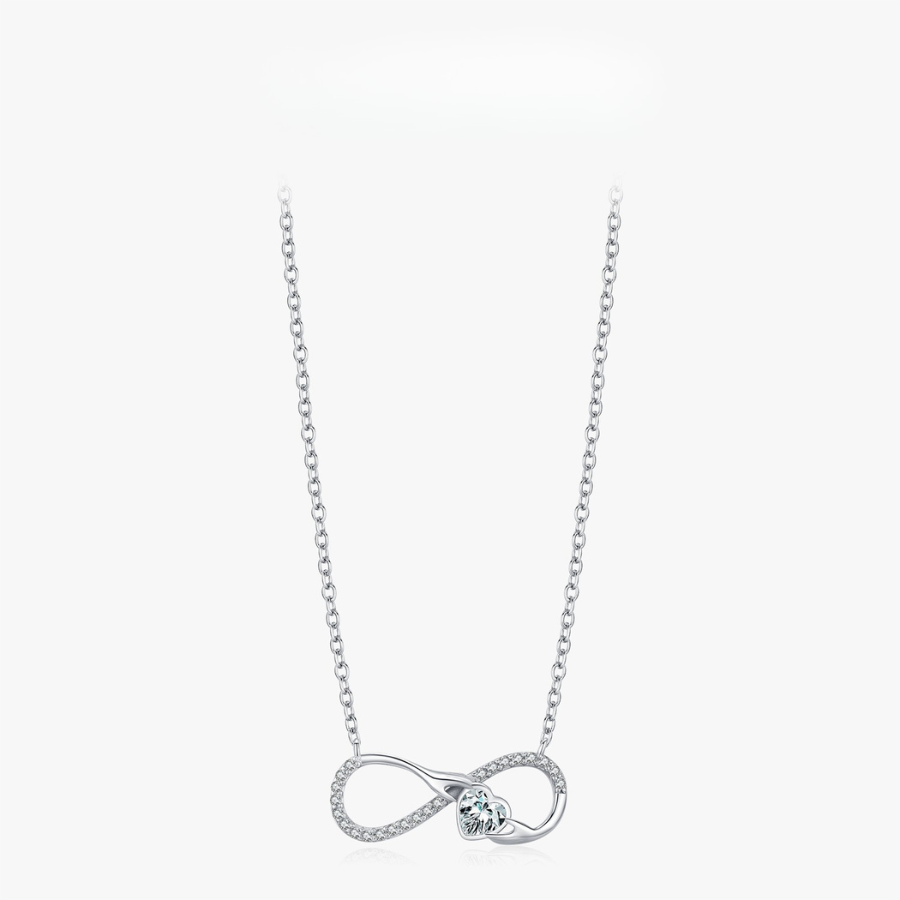 Infinite Embrace Heart Pendant Necklace – 925 Sterling Silver Romantic Jewelry
