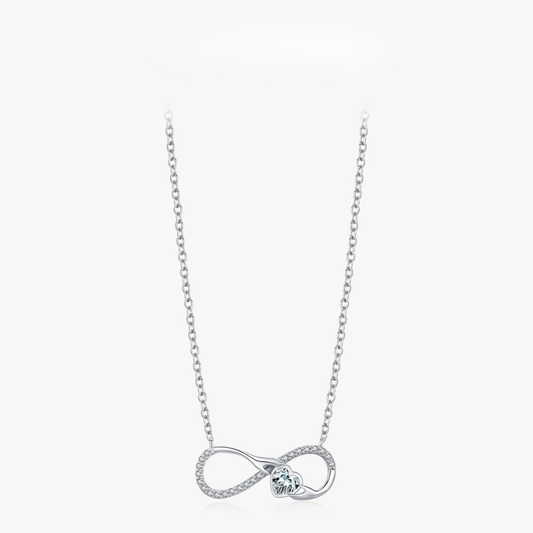 Infinite Embrace Heart Pendant Necklace – 925 Sterling Silver Romantic Jewelry