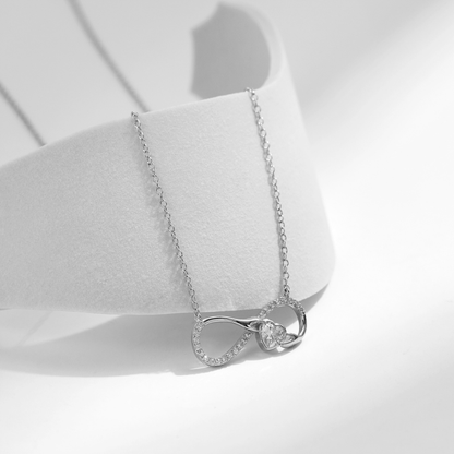 Infinite Embrace Heart Pendant Necklace – 925 Sterling Silver Romantic Jewelry