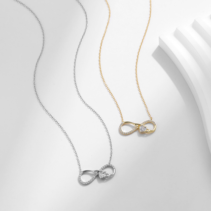 Infinite Embrace Heart Pendant Necklace – 925 Sterling Silver Romantic Jewelry