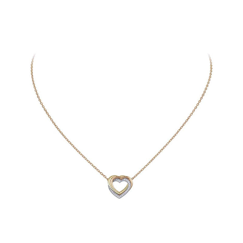 18K Celestial Trinity Heart Diamond Necklace