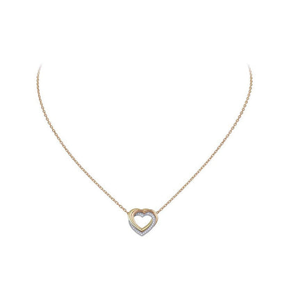 18K Celestial Trinity Heart Diamond Necklace