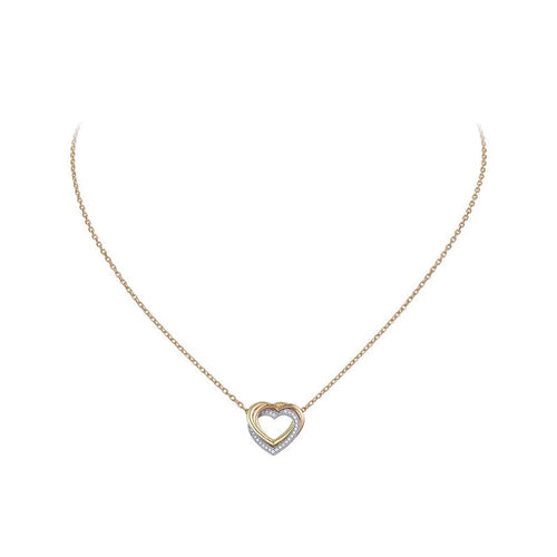 18K Celestial Trinity Heart Diamond Necklace