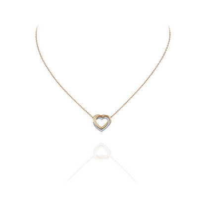 18K Celestial Trinity Heart Diamond Necklace